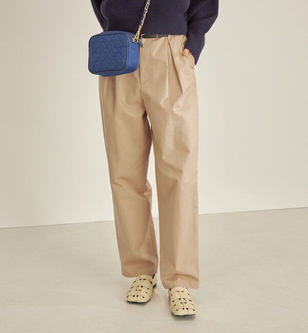 SHIPS for women「〈手洗い可能〉綿 ギャバ マーベルト タック パンツ◇」|その他|