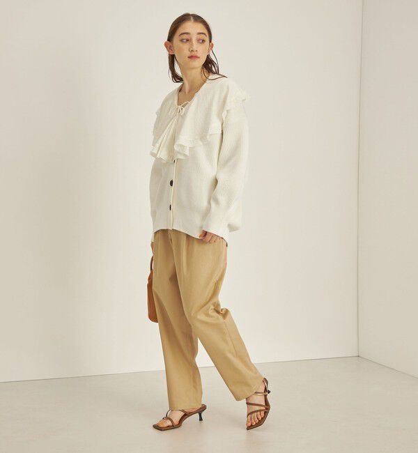 SHIPS for women「〈手洗い可能〉綿 ギャバ マーベルト タック パンツ◇」|その他|