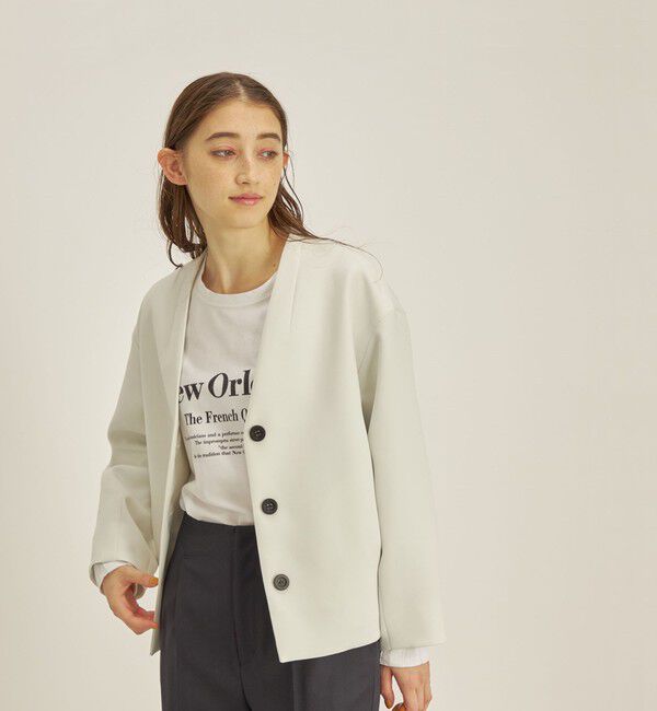 SHIPS for women「マトラッセ トリプルクロス コクーン ブルゾン ◇」|ブルゾン・スタジャン|オフホワイト