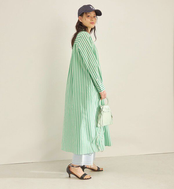 SHIPS for women「〈手洗い可能〉MANTECO カラー ストライプ ワンピース」|ワンピース|