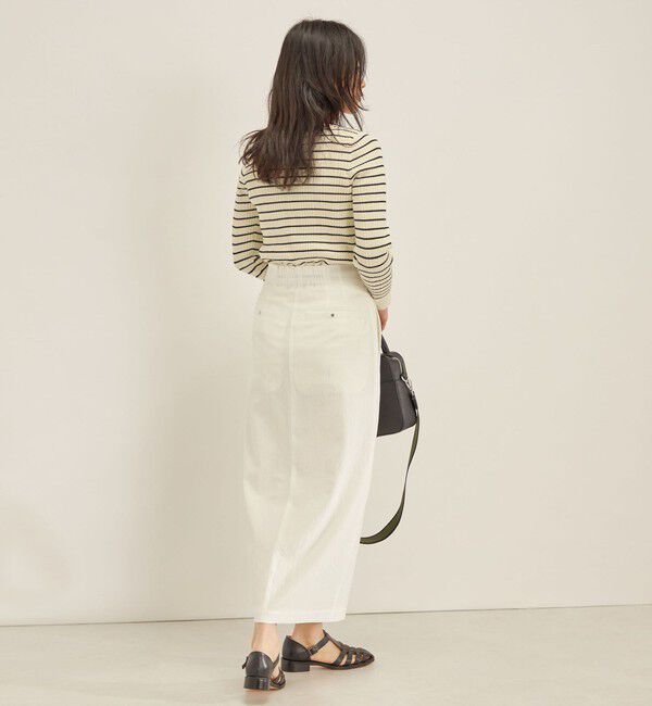 SHIPS for women「〈手洗い可能〉フェルガナ コットン ランダム リブ スクエアネック プルオーバー ◇」|ニット・セーター|