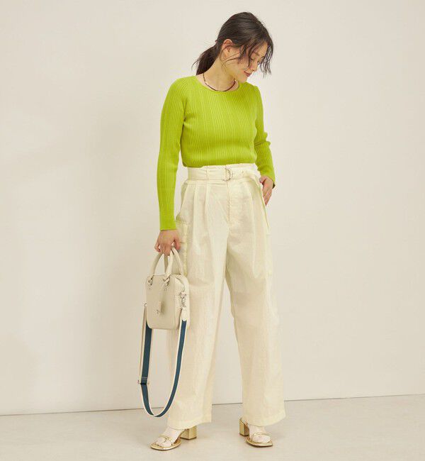 SHIPS for women「〈手洗い可能〉フェルガナ コットン ランダム リブ スクエアネック プルオーバー ◇」|ニット・セーター|