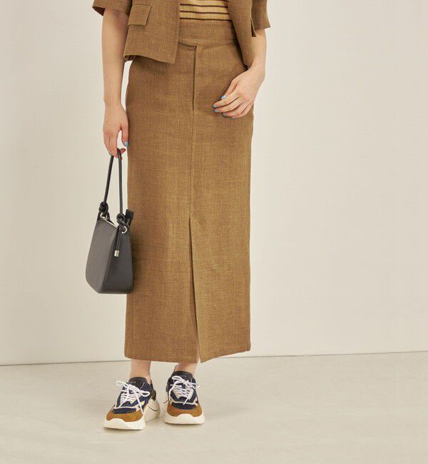 SHIPS for women「MANTECO 麻混 タイト ロング スカート◇」|スカート|キャメル