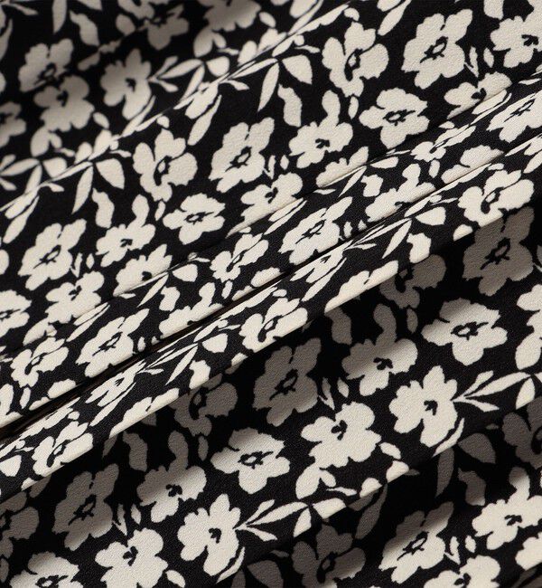 SHIPS for women「【WEB限定】〈洗濯機可能〉ドット 花柄 サイド プリーツ フレンチスリーブ ワンピース」|ワンピース|