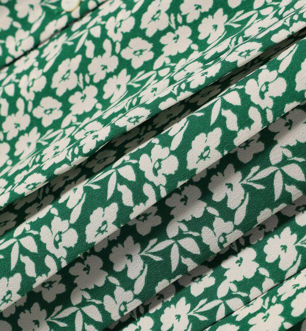 SHIPS for women「【WEB限定】〈洗濯機可能〉ドット 花柄 サイド プリーツ フレンチスリーブ ワンピース」|ワンピース|