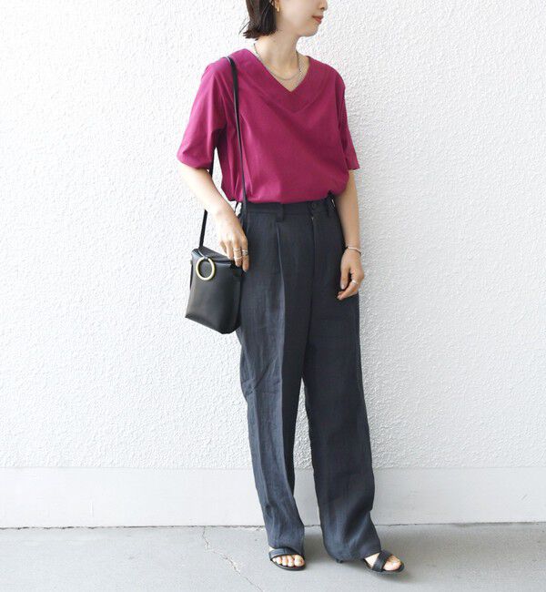 SHIPS for women「【WEB限定】〈ネックが選べる2サイズ展開〉オーガニックコットン バリエーションネック TEE」|Tシャツ・カットソー|