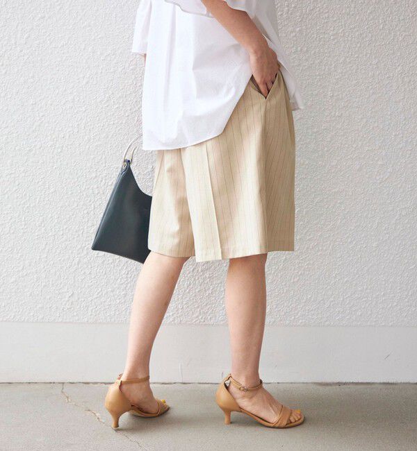 SHIPS for women「〈手洗い可能〉先染め ストライプ タック ショーツ◇」|その他|