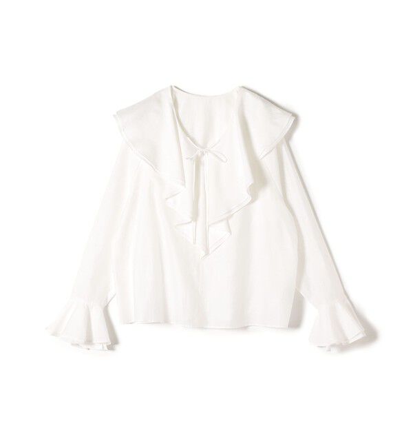 SHIPS for women「〈手洗い可能〉marmors: 2way フリル カラー ブラウス」|シャツ・ブラウス|