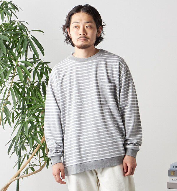 SHIPS any「SHIPS any: ソリッド / ボーダー スウェットライク Tシャツ (ロンT)◇」|Tシャツ・カットソー|