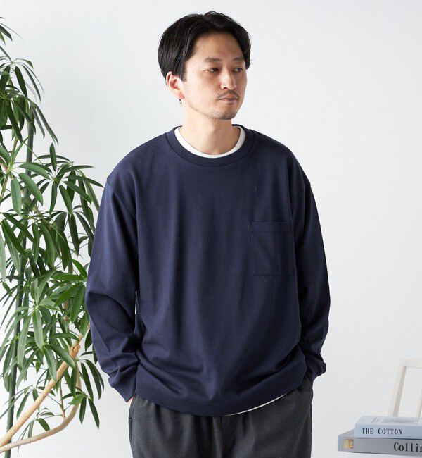 SHIPS any「SHIPS any: ソリッド / ボーダー スウェットライク Tシャツ (ロンT)◇」|Tシャツ・カットソー|