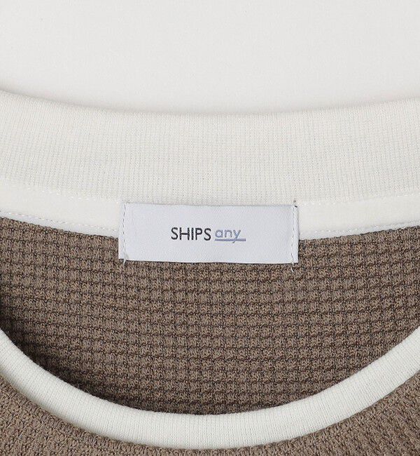 SHIPS any「SHIPS any: パールワッフル フェイクレイヤード Tシャツ (ロンT)◇」|Tシャツ・カットソー|