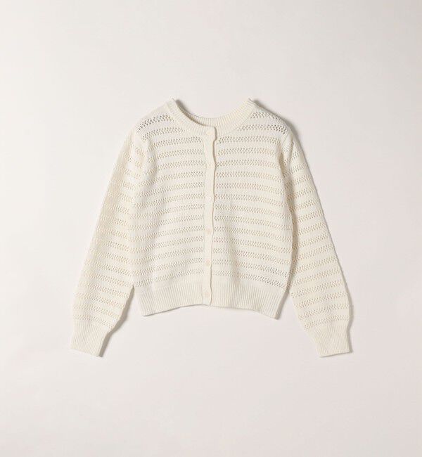 SHIPS any「SHIPS any: メッシュ ボーダー クルーネック カーディガン」|カーディガン|