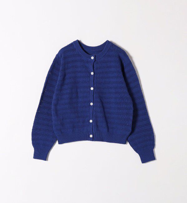 SHIPS any「SHIPS any: メッシュ ボーダー クルーネック カーディガン」|カーディガン|