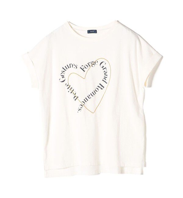 SHIPS for women「【WEB限定】〈手洗い可能〉バリエーション ロゴ 刺繍 プリントTEE」|Tシャツ・カットソー|