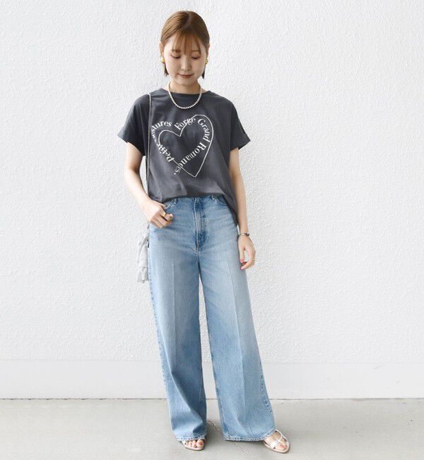 SHIPS for women「【WEB限定】〈手洗い可能〉バリエーション ロゴ 刺繍 プリントTEE」|Tシャツ・カットソー|