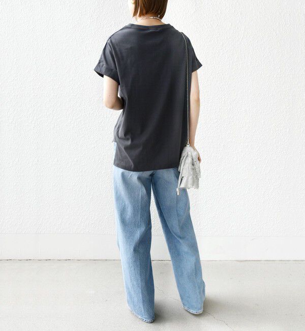 SHIPS for women「【WEB限定】〈手洗い可能〉バリエーション ロゴ 刺繍 プリントTEE」|Tシャツ・カットソー|