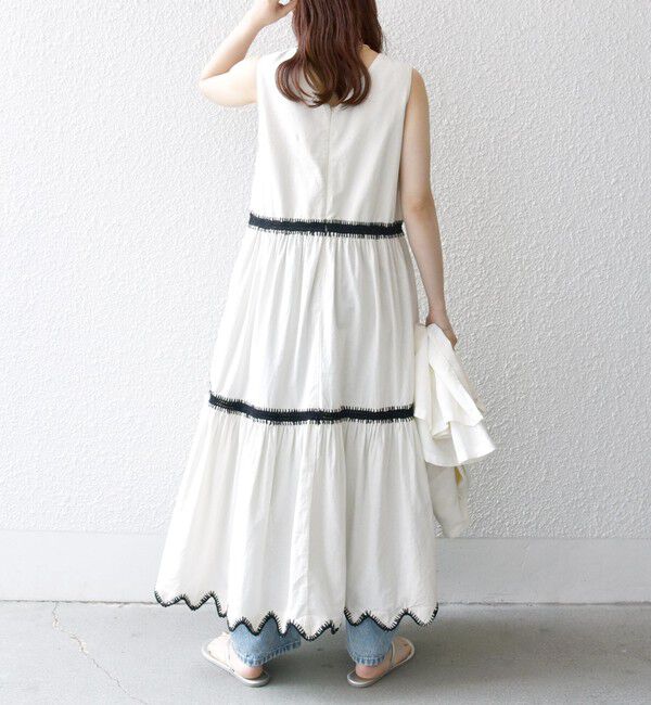 SHIPS any「bon_meur:〈洗濯機可能〉ブランケット エンブロイダリー ティアード ワンピース」|ワンピース|