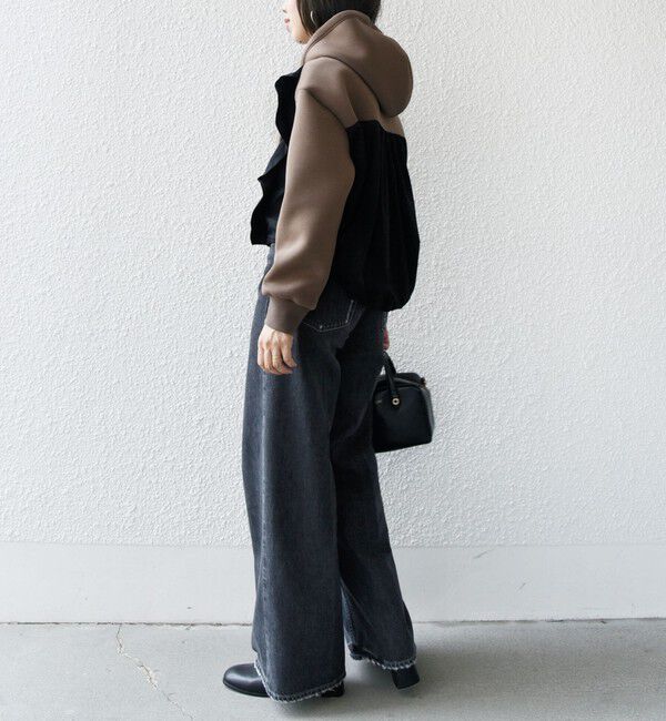 SHIPS for women「【WEB限定】〈手洗い可能〉ダンボール タフタ コンビ フーディ」|パーカー|