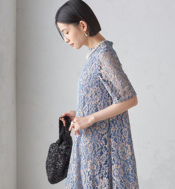 SHIPS for women「〈結婚式・パーティ〉kaene:パイピング レース Aライン ワンピース」|ワンピース|