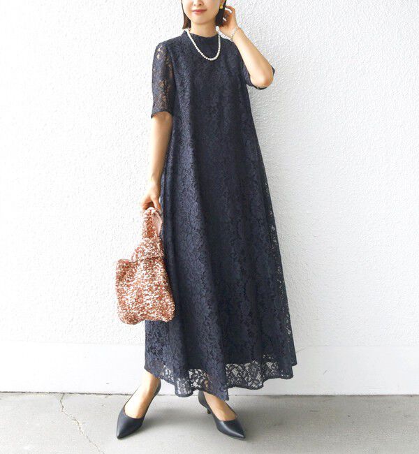 SHIPS for women「〈結婚式・パーティ〉kaene:パイピング レース Aライン ワンピース」|ワンピース|