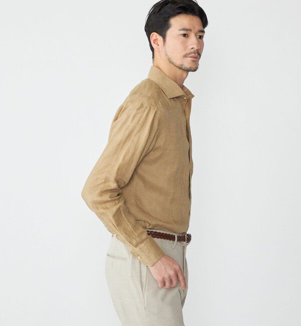 SHIPS「SHIPS: ウォッシュド リネン ソリッド シャツ」|シャツ・ブラウス|