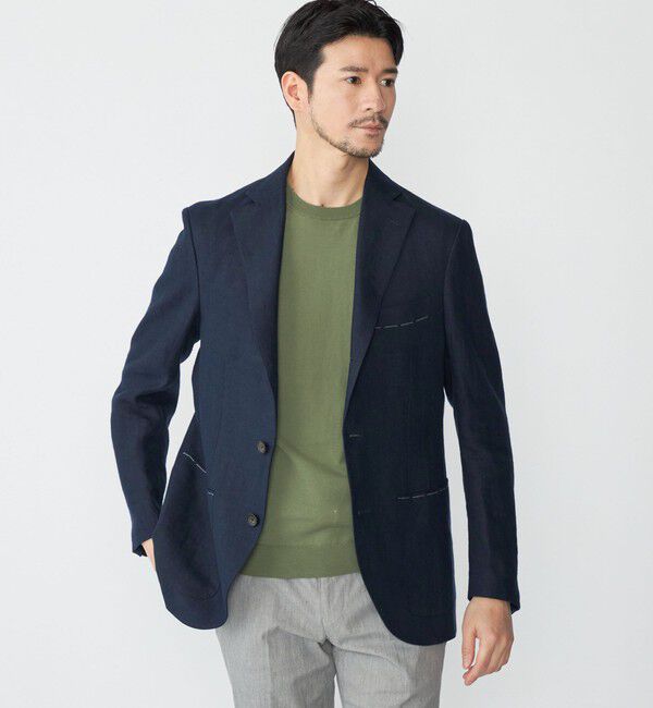 SHIPS「SHIPS: リネン ソリッド シャツ ジャケット」|テーラードジャケット|
