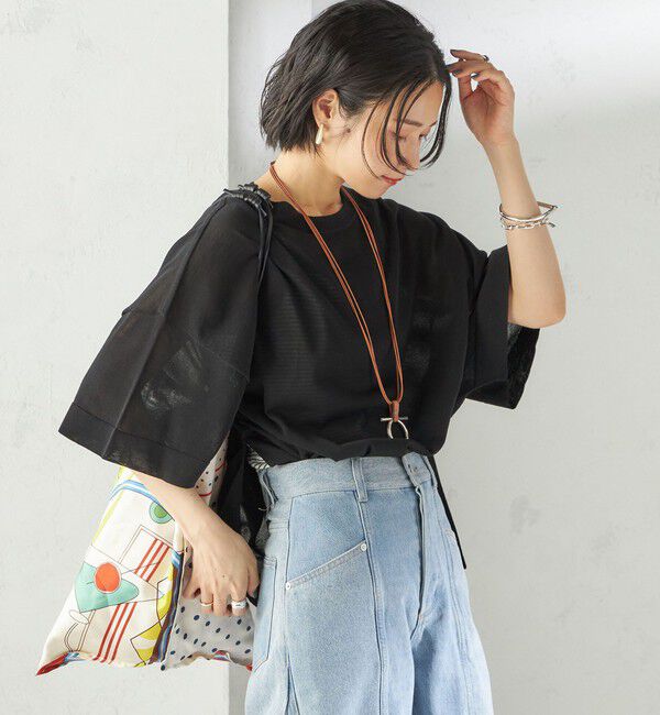 SHIPS for women「〈手洗い可能〉18G コットン ナイロン ワイド スリーブ プルオーバー」|ニット・セーター|