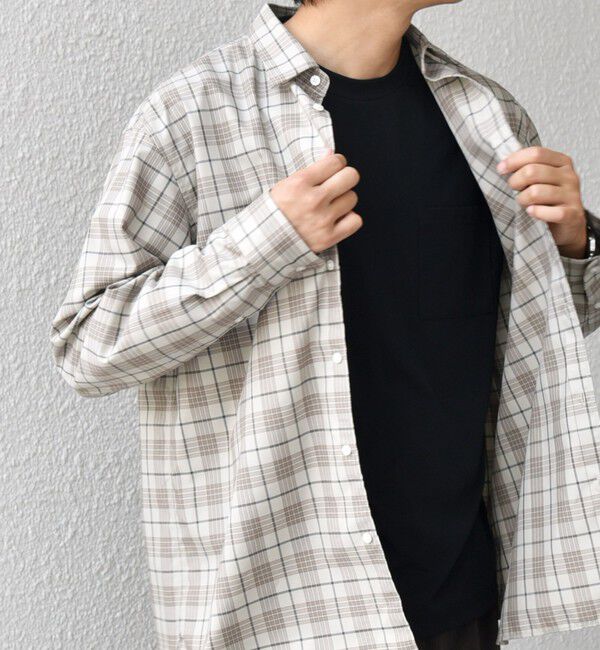 SHIPS any「SHIPS any:〈洗濯機可能〉LIM BLESS チェック レギュラーカラー シャツ◇」|シャツ・ブラウス|ベージュ