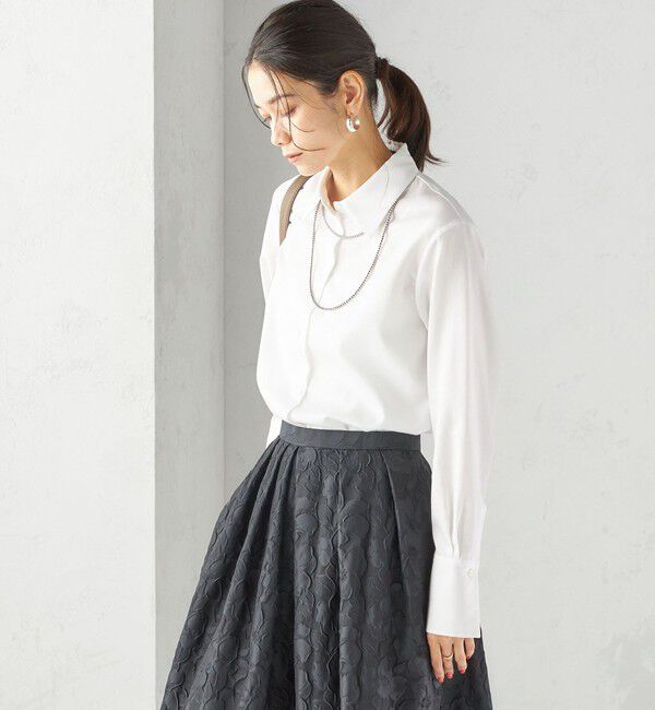 SHIPS for women「〈手洗い可能〉スーピマ コットン サテン シャツ」|シャツ・ブラウス|