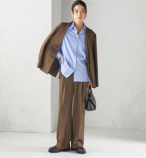 SHIPS for women「〈手洗い可能〉スーピマ コットン サテン シャツ」|シャツ・ブラウス|