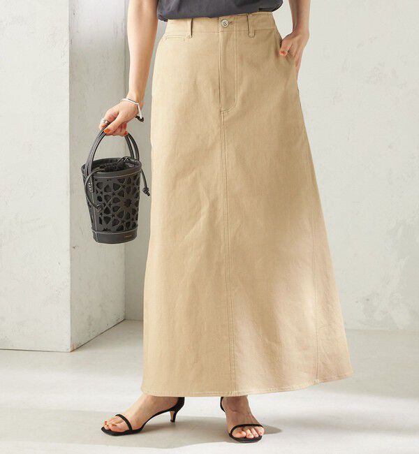 SHIPS for women「〈洗濯機可能〉ストレッチ チノ 硫化染め ステッチ スカート」|スカート|