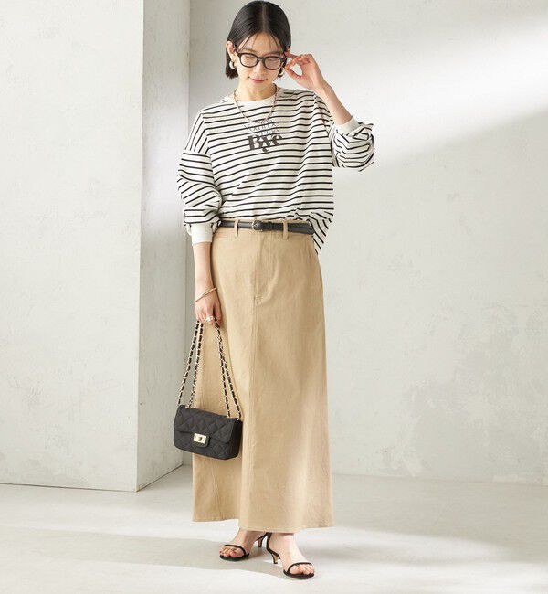 SHIPS for women「〈洗濯機可能〉ストレッチ チノ 硫化染め ステッチ スカート」|スカート|