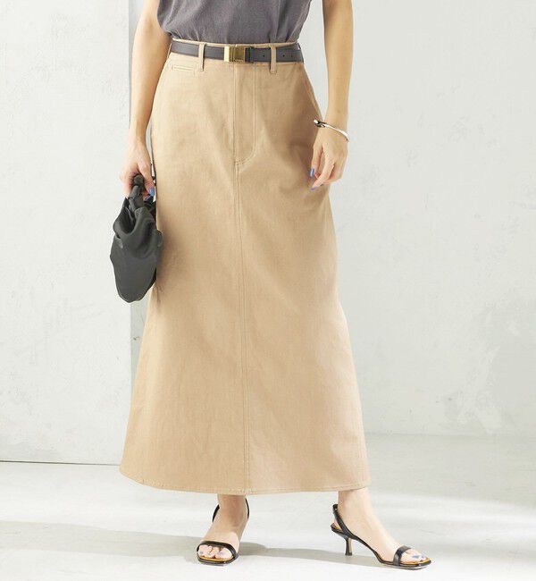 SHIPS for women「〈洗濯機可能〉ストレッチ チノ 硫化染め ステッチ スカート」|スカート|