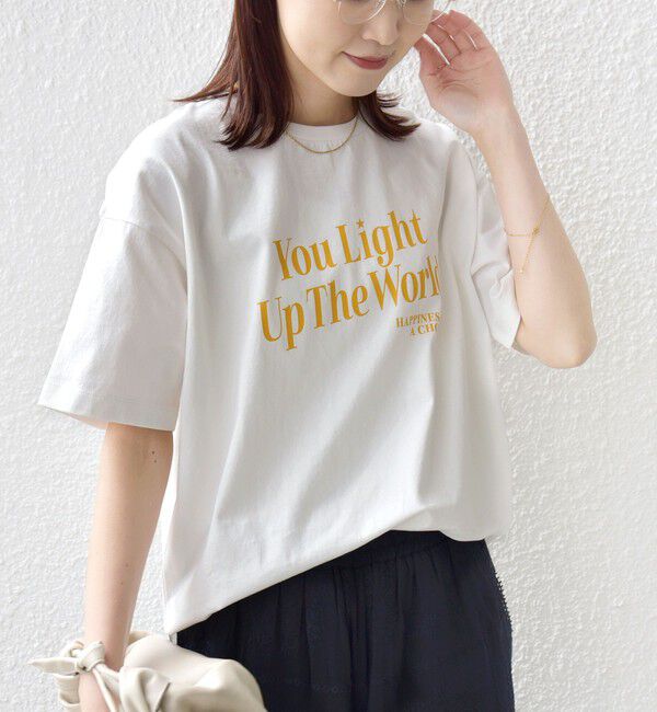 SHIPS for women「【SHIPS別注】81BRANCA: 5分袖 ロゴ TEE」|Tシャツ・カットソー|