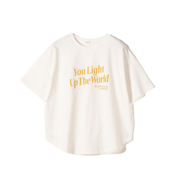 SHIPS for women「【SHIPS別注】81BRANCA: 5分袖 ロゴ TEE」|Tシャツ・カットソー|