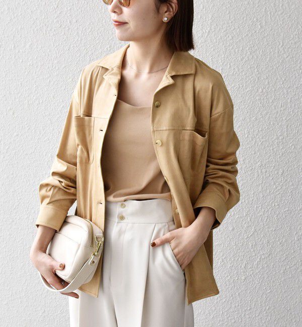 SHIPS any「SHIPS any:〈洗濯機可能〉ポリエステル スエード ポケット シャツ ジャケット」|その他|