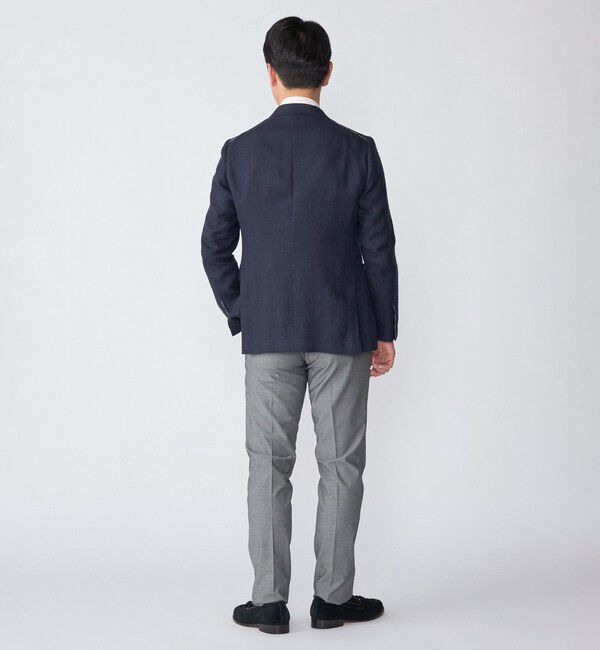 SHIPS「SHIPS: Lanificio di Pray ヘリンボーン ネイビー ジャケット」|テーラードジャケット|