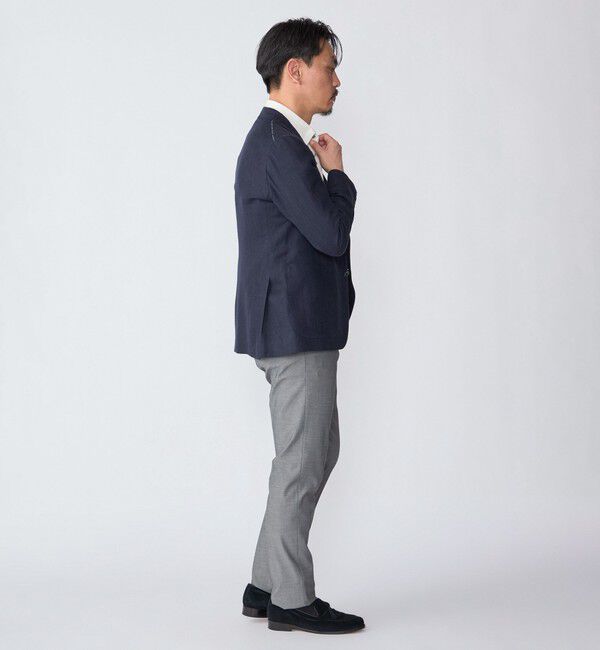 SHIPS「SHIPS: Lanificio di Pray ヘリンボーン ネイビー ジャケット」|テーラードジャケット|