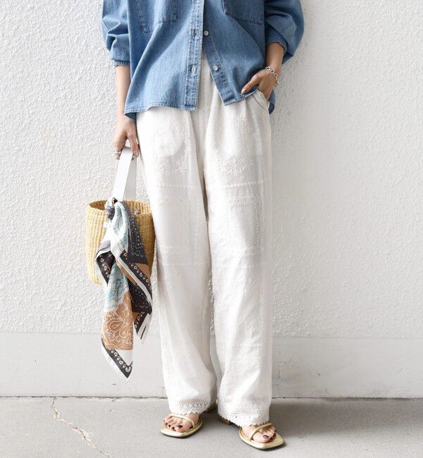 SHIPS for women「〈手洗い可能〉パッチワーク レース ドロスト パンツ」|その他|