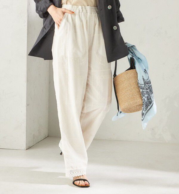 SHIPS for women「〈手洗い可能〉パッチワーク レース ドロスト パンツ」|その他|