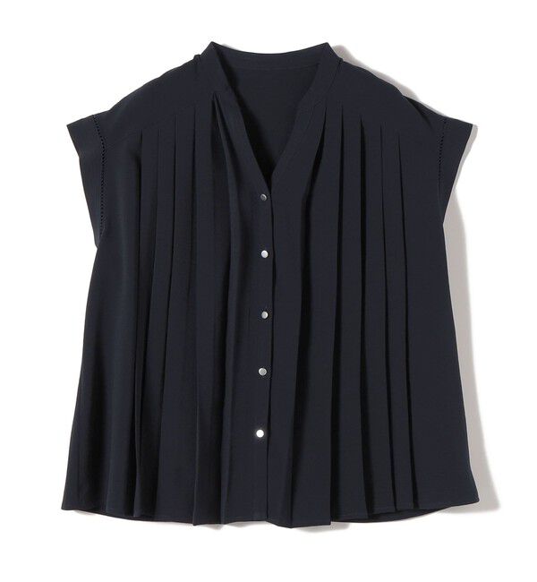 SHIPS for women「《予約》【WEB限定】〈手洗い可能〉ストレッチ ジョーゼット プリーツ スキッパー ブラウス」|シャツ・ブラウス|