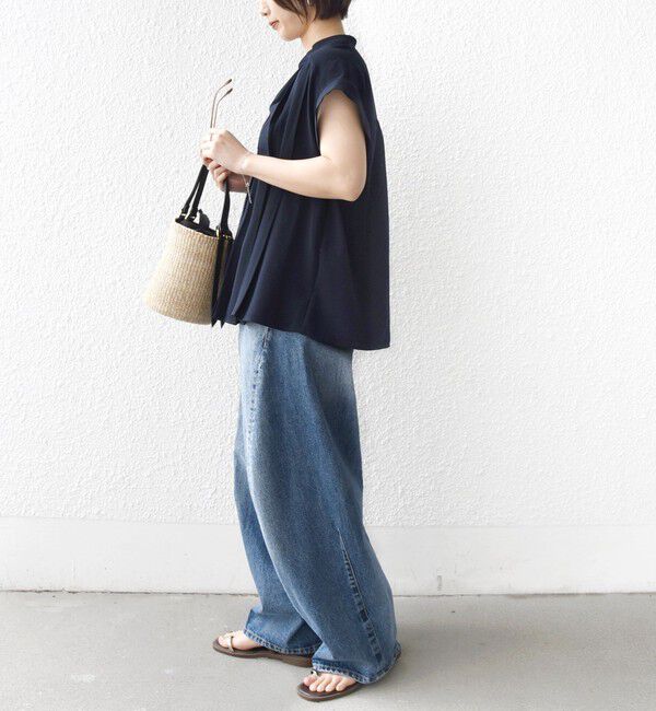 SHIPS for women「《予約》【WEB限定】〈手洗い可能〉ストレッチ ジョーゼット プリーツ スキッパー ブラウス」|シャツ・ブラウス|