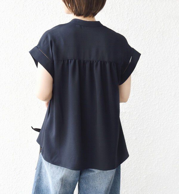 SHIPS for women「《予約》【WEB限定】〈手洗い可能〉ストレッチ ジョーゼット プリーツ スキッパー ブラウス」|シャツ・ブラウス|