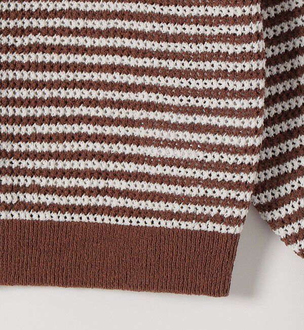 quaranciel「《予約》quaranciel: ボーダー クルーネック メタルボタン ニット カーディガン」|カーディガン|