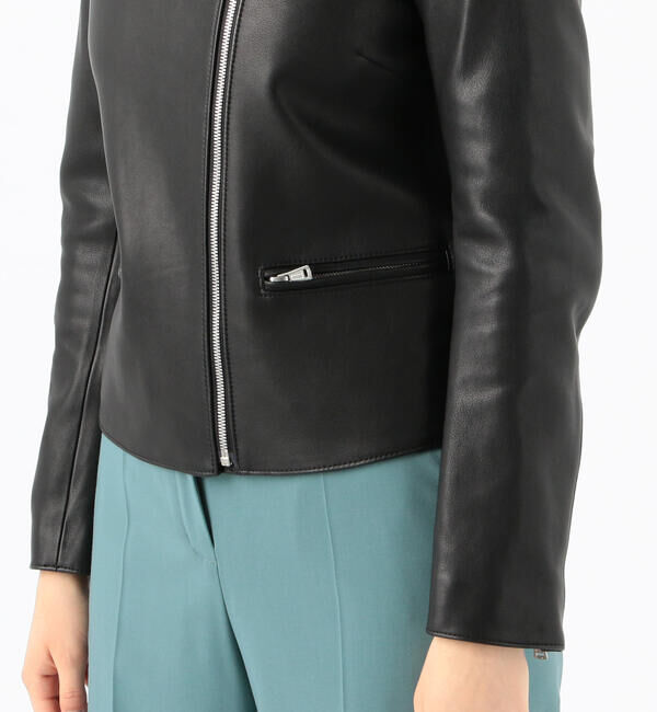 DES PRES「ラムレザー ノーカラージャケット」|ライダースジャケット|