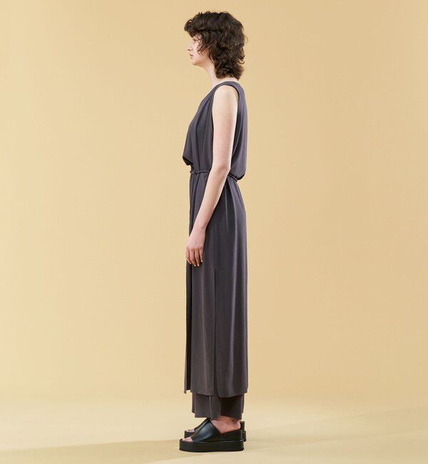 DES PRES「ジャージーライクジョーゼット ロングジレ付きオールインワン」|オールインワン|