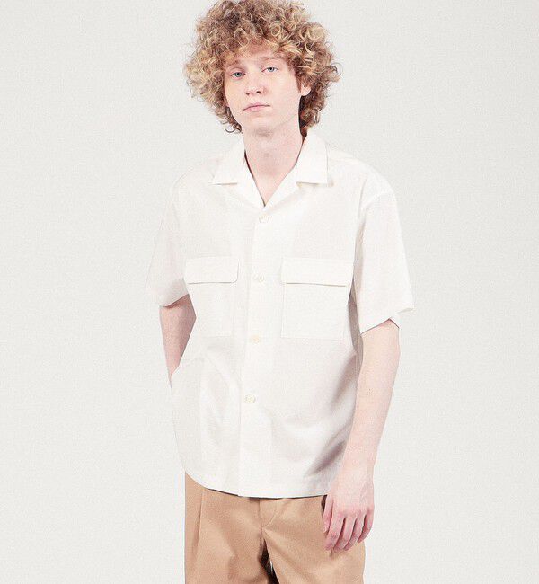 CABaN「CABaN コットンシャンブレー ダブルポケット半袖シャツ」|シャツ・ブラウス|