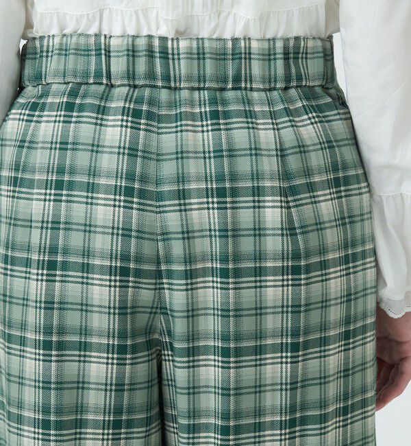MACPHEE「ナチュラルストレッチチェック ワイドクロップドパンツ」|その他|