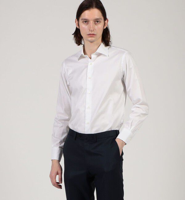 TOMORROWLAND MENS「120/2スーピマコットンドビー ワイドスプレッドカラー ドレスシャツ」|シャツ・ブラウス|