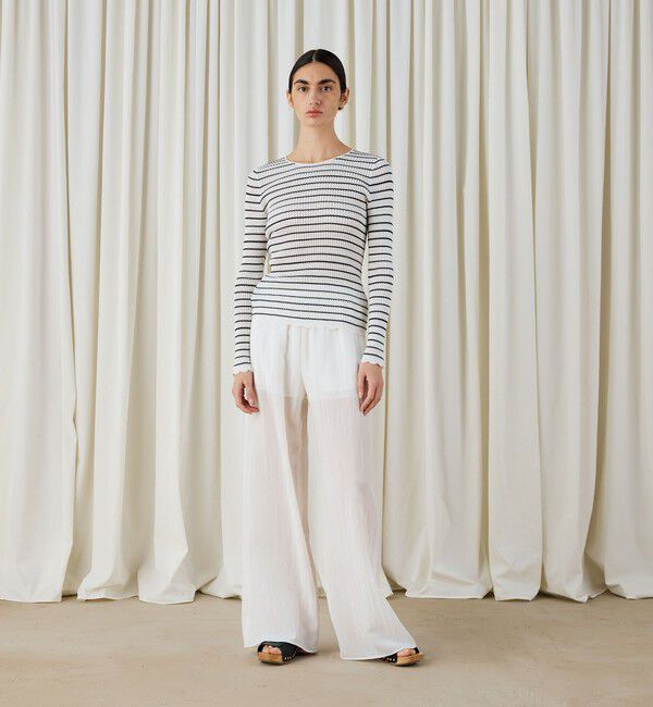DES PRES「コットンアセテートリブ クルーネックプルオーバー」|ニット・セーター|